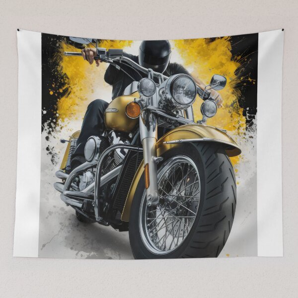 Item preview, Dynamic motorcyclist. designed and sold by MyHappyArtShop.