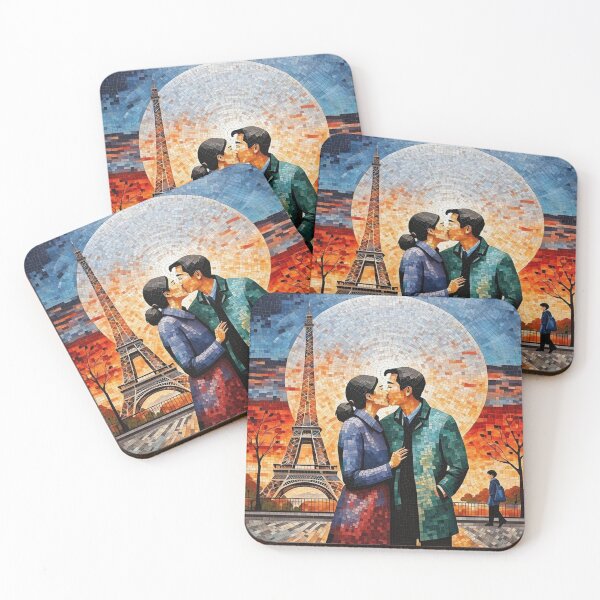 Item preview, Paris Asian couple romantic kiss designed and sold by JackFreestone.