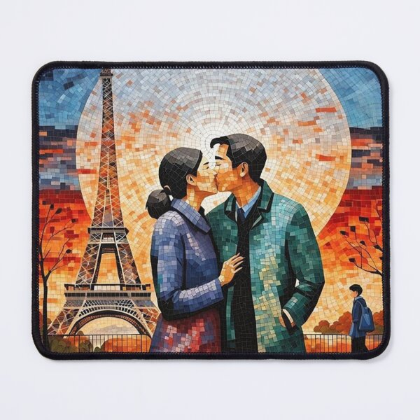 Item preview, Paris Asian couple romantic kiss designed and sold by JackFreestone.