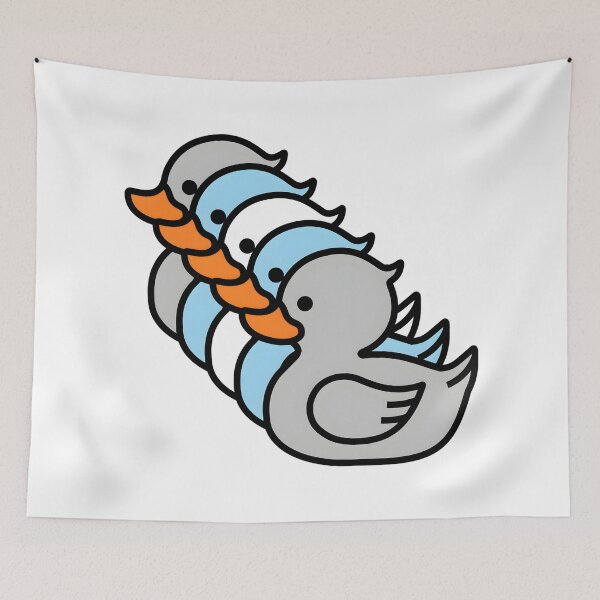 Item preview, Row of Cute Ducks in Demiboy Pride Flag Colors, Ducks Demiboy Flag designed and sold by Travelslightly.
