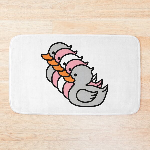 Item preview, Row of Cute Ducks in Demigirl Pride Flag Colors, Ducks Demigirl Flag designed and sold by Travelslightly.