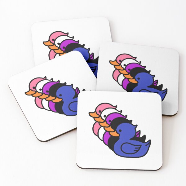 Item preview, Row of Cute Ducks in Genderfluid Pride Flag Colors, Ducks Genderfluid Flag designed and sold by Travelslightly.