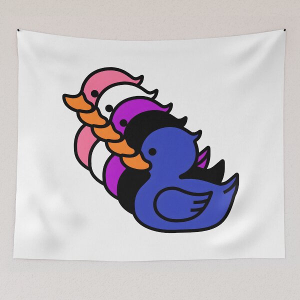 Item preview, Row of Cute Ducks in Genderfluid Pride Flag Colors, Ducks Genderfluid Flag designed and sold by Travelslightly.