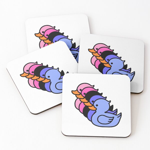 Item preview, Row of Cute Ducks in Omnisexual Pride Flag Colors, Ducks Omni Flag designed and sold by Travelslightly.