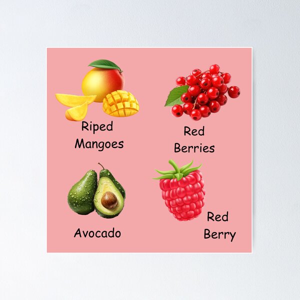 Item preview, Fruit Label Images 4 Piece Set by RBPRINTHUB. designed and sold by RBPRINTHUB.