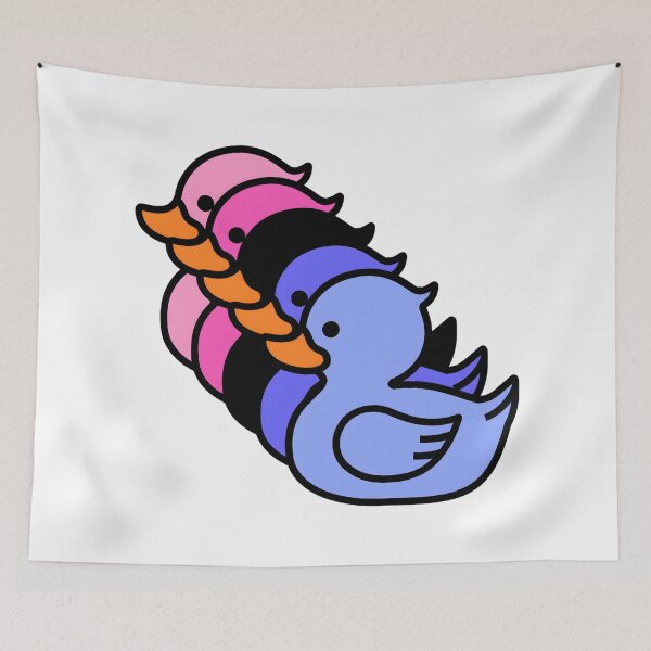 Item preview, Row of Cute Ducks in Omnisexual Pride Flag Colors, Ducks Omni Flag designed and sold by Travelslightly.
