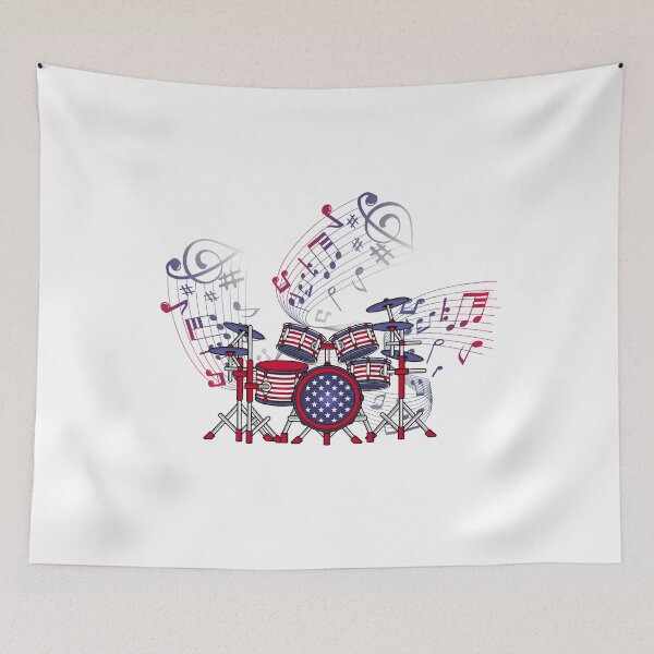 Item preview, Drummer Gift 4th Of July USA Music Percussion Drums designed and sold by DSWShirts.