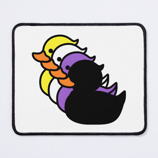 Item preview, Row of Cute Ducks in Nonbinary Pride Flag Colors, Ducks Enby Flag designed and sold by Travelslightly.