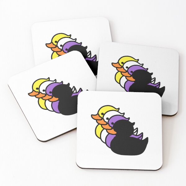 Item preview, Row of Cute Ducks in Nonbinary Pride Flag Colors, Ducks Enby Flag designed and sold by Travelslightly.