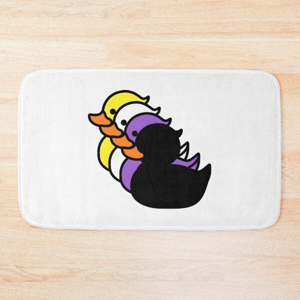 Item preview, Row of Cute Ducks in Nonbinary Pride Flag Colors, Ducks Enby Flag designed and sold by Travelslightly.
