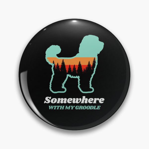 Item preview, Somewhere With My Groodle Vintage Hiking Camping Gift designed and sold by Guarddogdrive.