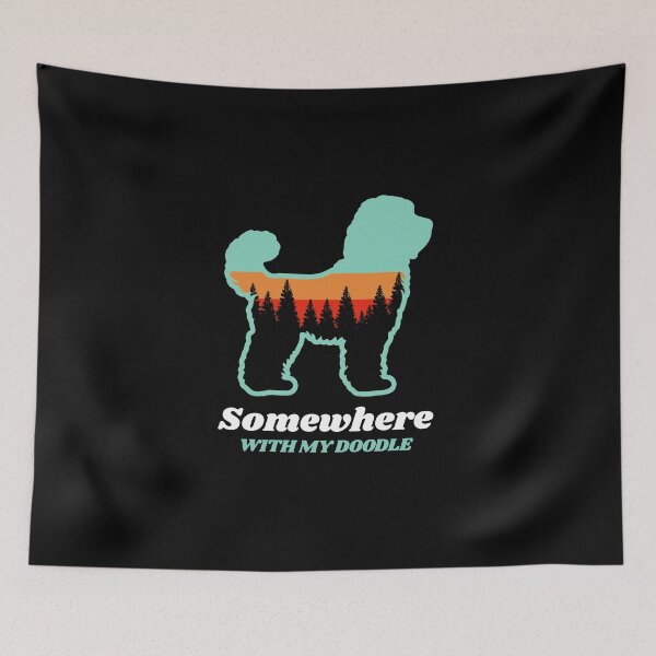 Item preview, Somewhere With My Doodle Vintage Hiking Camping Gift designed and sold by Guarddogdrive.