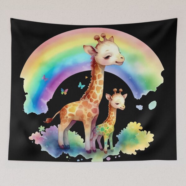 Item preview, Cute Watercolor Giraffes Painting designed and sold by SideKickCreates.