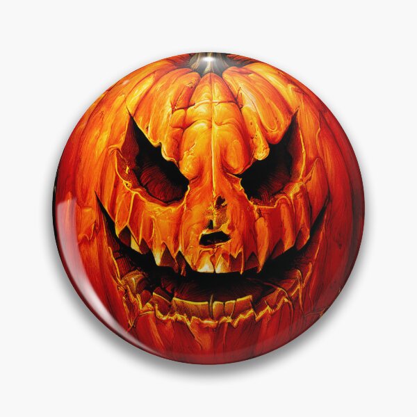 Item preview, Scary Halloween Orange Pumpkin Face designed and sold by BirdsnStuff.