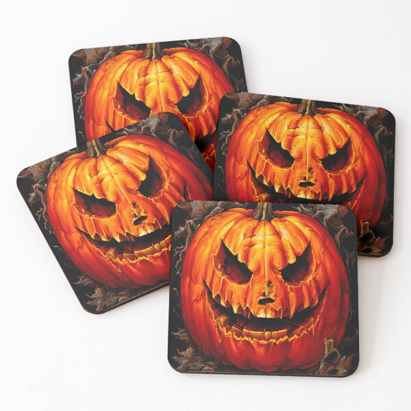 Item preview, Scary Halloween Orange Pumpkin Face designed and sold by BirdsnStuff.