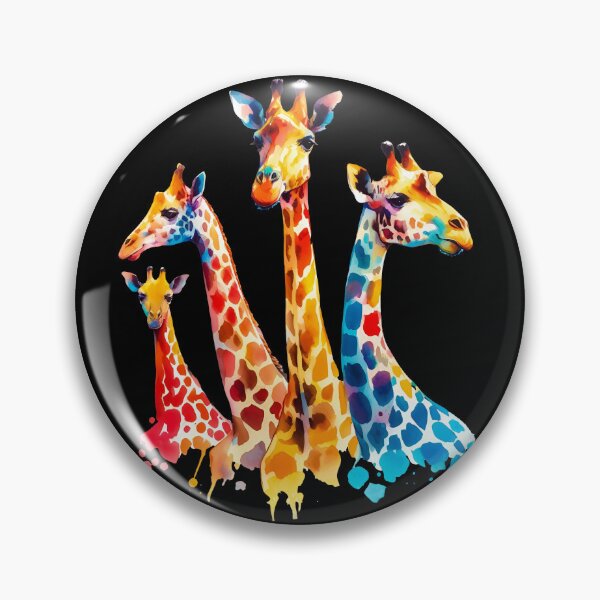 Aperçu de l'œuvre Peinture à l'aquarelle de jolies girafes créée et vendue par SideKickCreates.