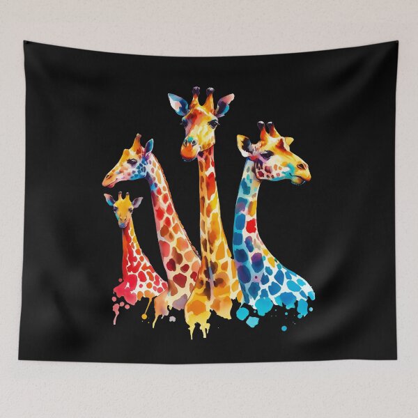 Item preview, Cute Watercolor Giraffes Painting designed and sold by SideKickCreates.