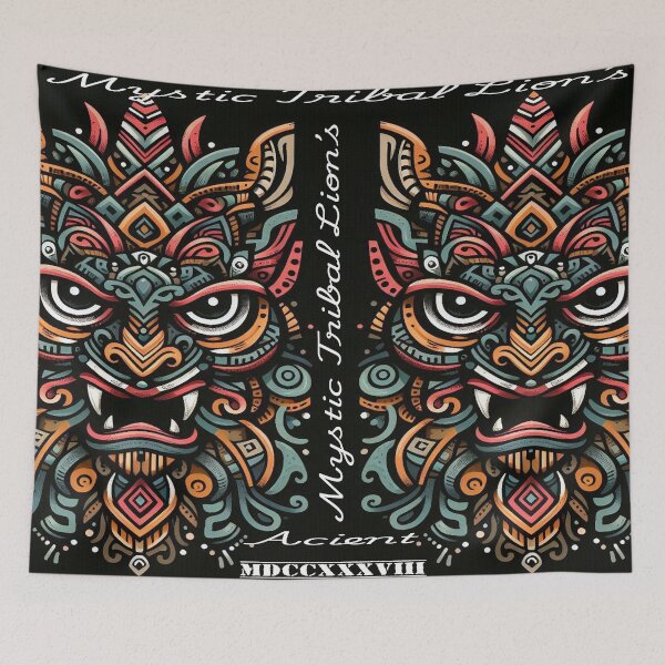 Item preview, Mystic Tribal Lions / Guardians of the Ancient Realm /Ancient Majesty Twin Lions designed and sold by Dubione2.