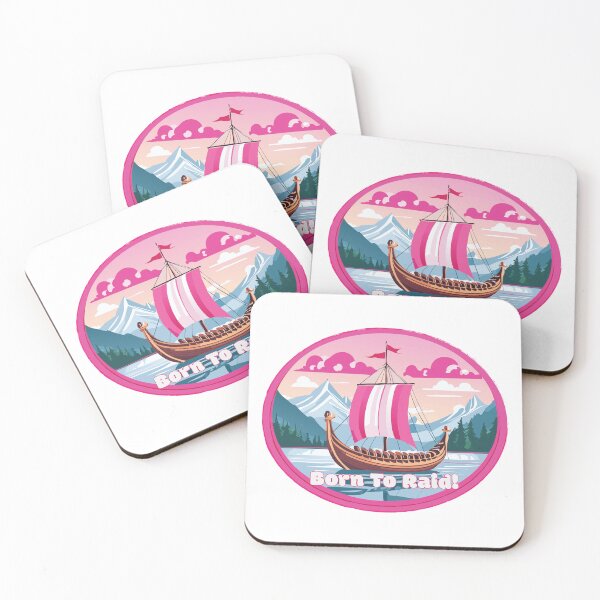Item preview, Born to Raid - Pink Viking Longship designed and sold by UrbanBark.
