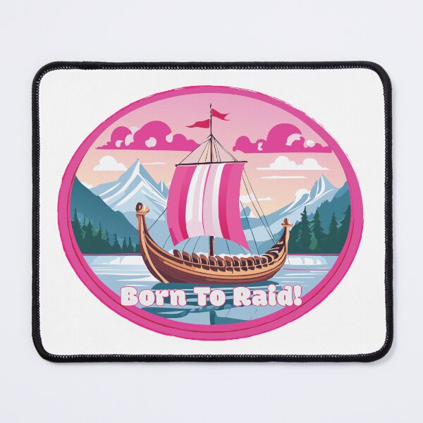 Item preview, Born to Raid - Pink Viking Longship designed and sold by UrbanBark.