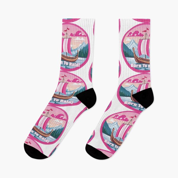 Item preview, Born to Raid - Pink Viking Longship designed and sold by UrbanBark.