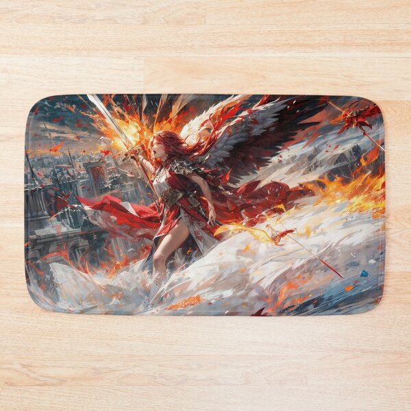 Item preview, Anime girl with fire sword fantasy manga designed and sold by TheArtistOf2022.