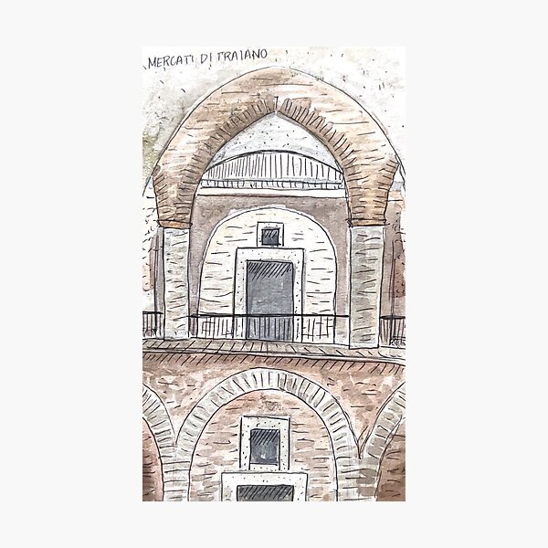 Item preview, Mercati di Traiano Watercolor Illustration  designed and sold by kriti130.