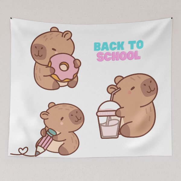 Item preview, Capybara goes back to school designed and sold by Slowianeczka.