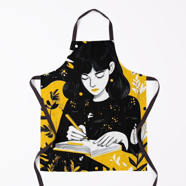 Item preview, Creative woman writing in a notebook / diary / journal designed and sold by NordicArtPrint.