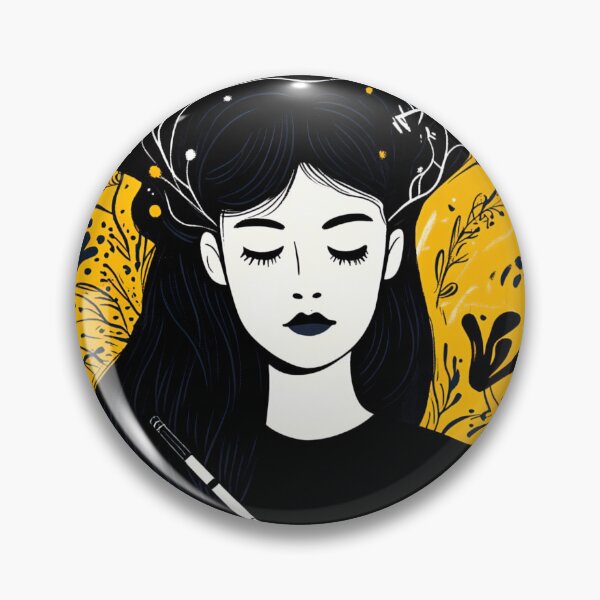 Item preview, Creative woman writing in a notebook / diary / journal designed and sold by NordicArtPrint.