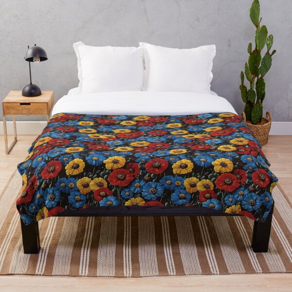 Artikelvorschau, Lebendiges Retro-Blumenmuster mit bunten Mohnblumen entworfen und verkauft von InkInduldge.