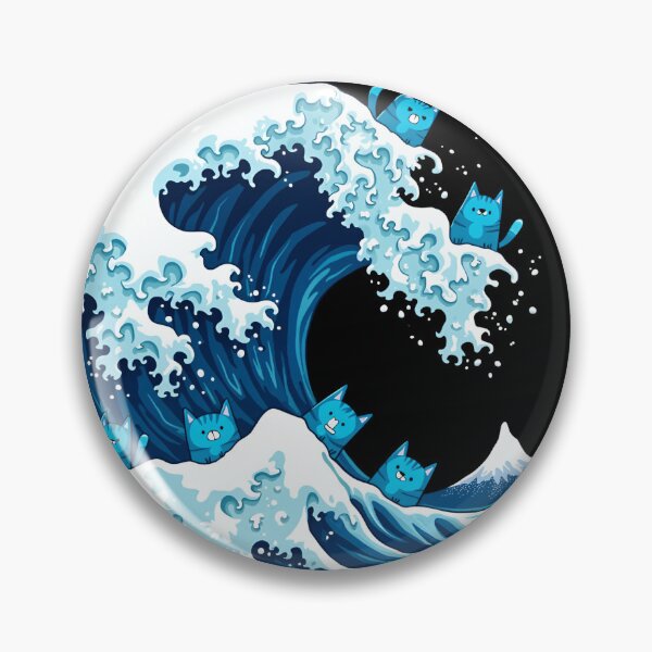 Item preview, Cute Wave of Blue Cats for Kamala designed and sold by ArtFromBeyond.