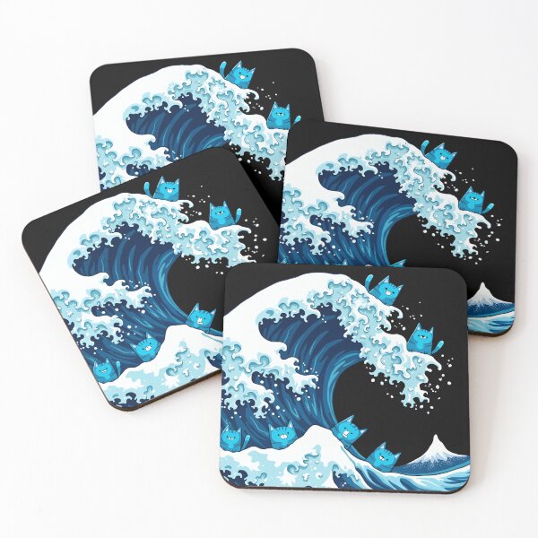 Item preview, Cute Wave of Blue Cats for Kamala designed and sold by ArtFromBeyond.