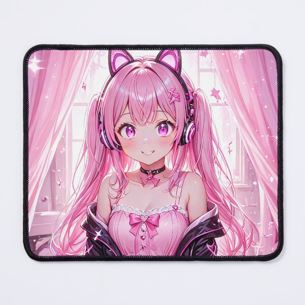 Item preview, Anime small girl with foxy headphones and soft toys in room art designed and sold by TheArtistOf2022.
