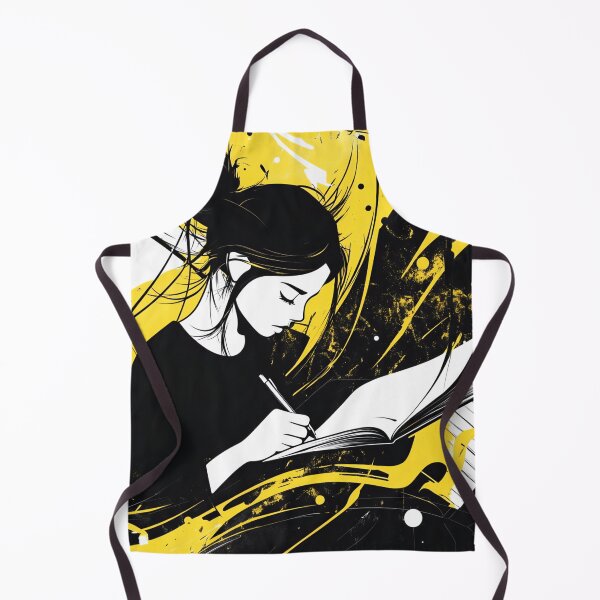 Item preview, Creative woman writing in a notebook / diary / journal designed and sold by NordicArtPrint.