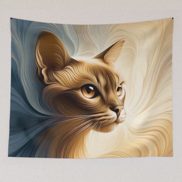 Item preview, Burmese Cat in a Flowing Garb designed and sold by LegademaArt.