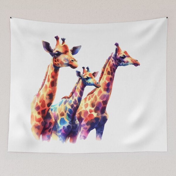 Item preview, Cute Watercolor Giraffes Painting designed and sold by SideKickCreates.