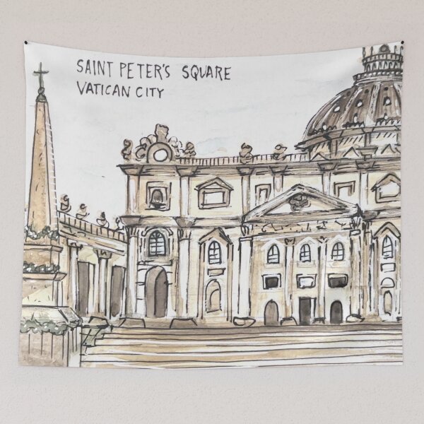 Item preview, St. Peter's Basilica Watercolor Illustration designed and sold by kriti130.