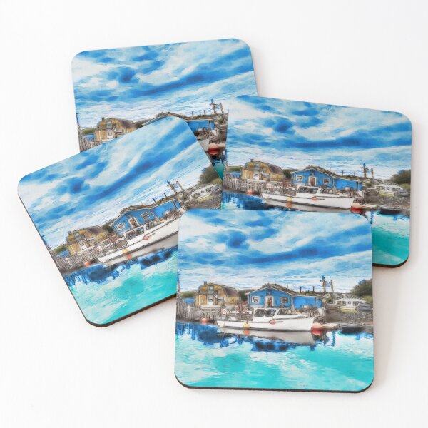 Item preview, Sketch of Small Fishing Village in Nova Scotia designed and sold by kristalcurt.
