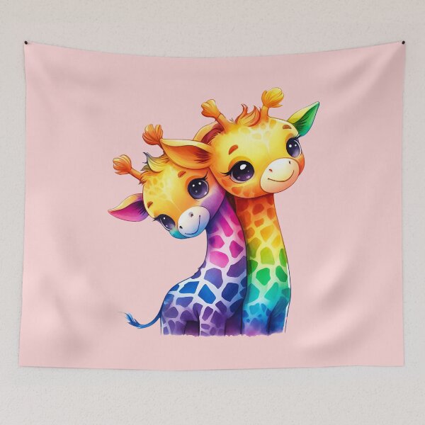 Item preview, Cute Watercolor Giraffes Painting designed and sold by SideKickCreates.