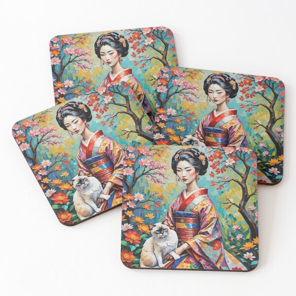 Item preview, Geisha Girl and Siamese Cat designed and sold by IvaRenee.