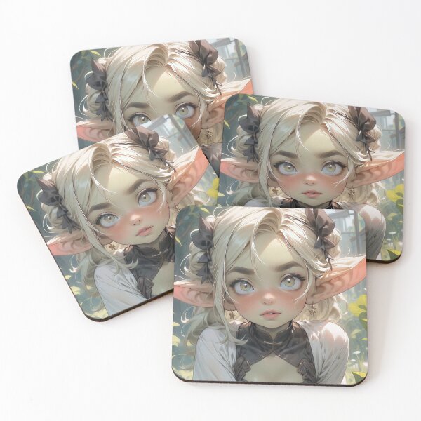 Item preview, Anime elven girl in a magical forest portrait art designed and sold by TheArtistOf2022.
