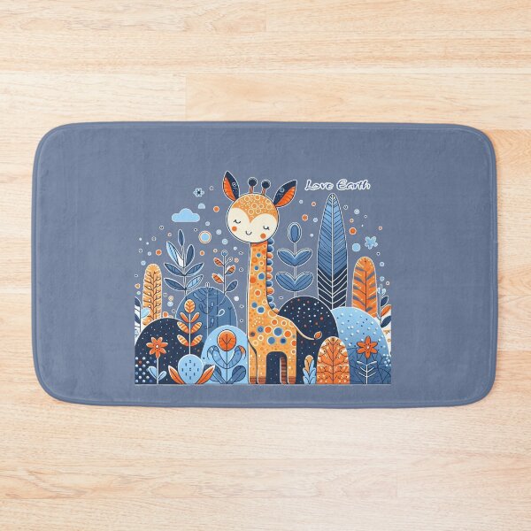 Item preview, orange Giraffe Navy blue Park Quote " Love Earth." designed and sold by Nanthanon.