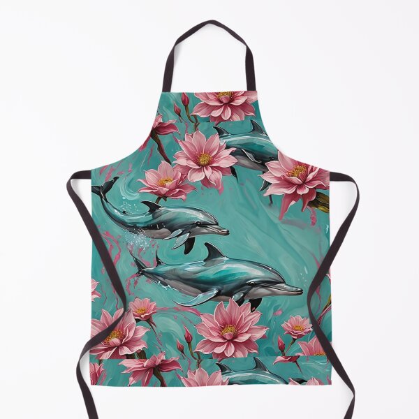 Item preview, Dolphins Pink Waterlilies designed and sold by IvaRenee.