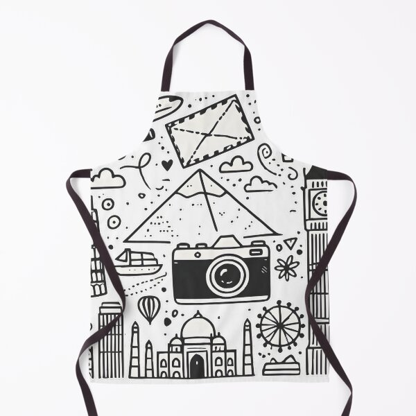 Item preview, Minimalist Whimsical Doodles Global Iconic Landmarks Travel Art designed and sold by UniqueCraftsnCo.