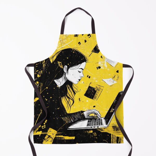 Item preview, Creative woman working on laptop with lots of ideas designed and sold by NordicArtPrint.