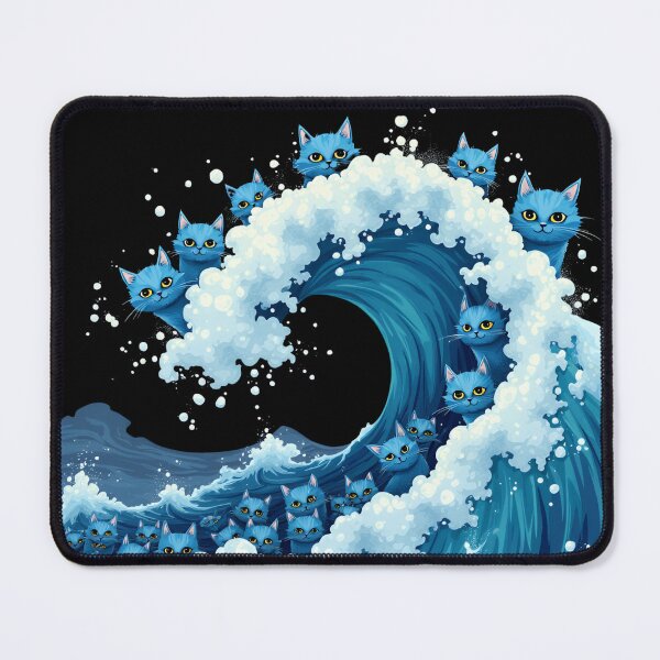 Item preview, Cute Wave of Blue Cats for Kamala designed and sold by ArtFromBeyond.