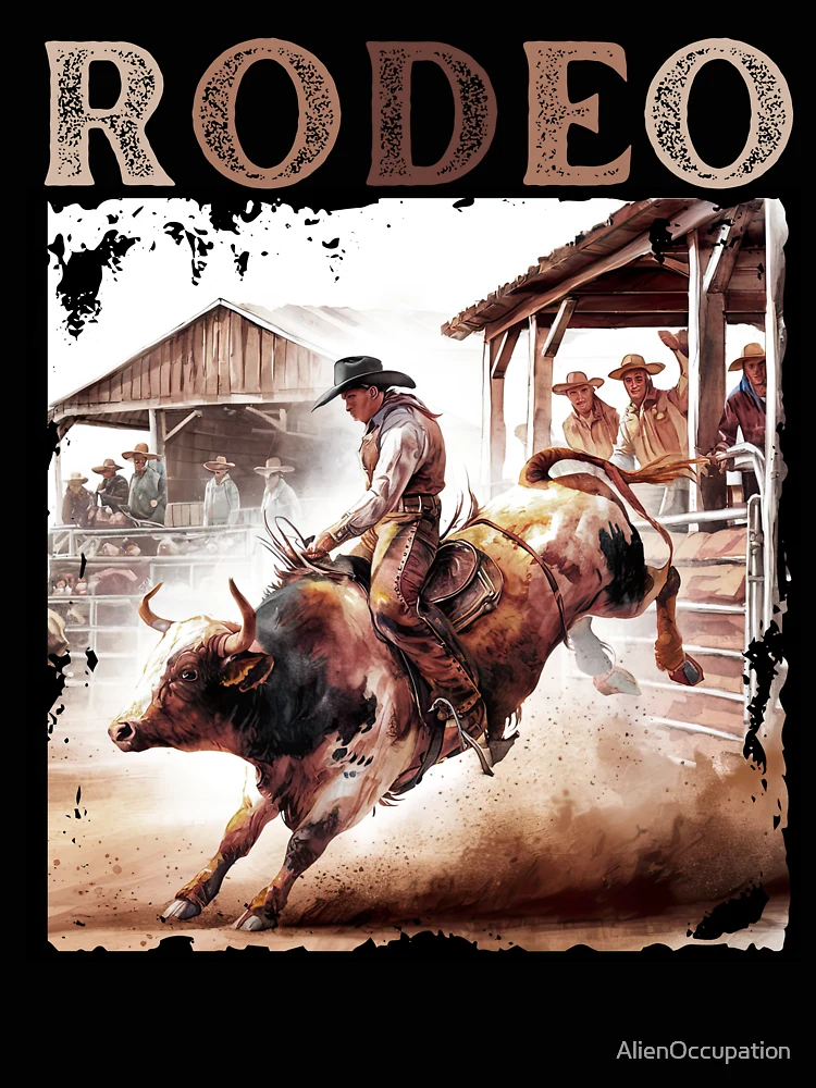 Thumbnail 4 of 4, Relaxed T-Shirt, Rustic Rodeo Bull Rider designed and sold by AlienOccupation.