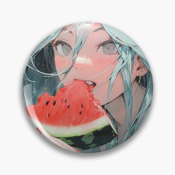 Item preview, Refreshing Healthy Watermelon Anime Girl designed and sold by bubblegoth.