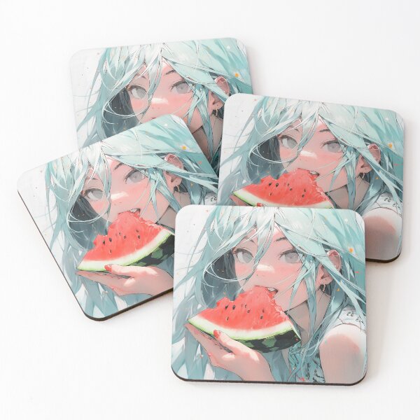 Item preview, Refreshing Healthy Watermelon Anime Girl designed and sold by bubblegoth.